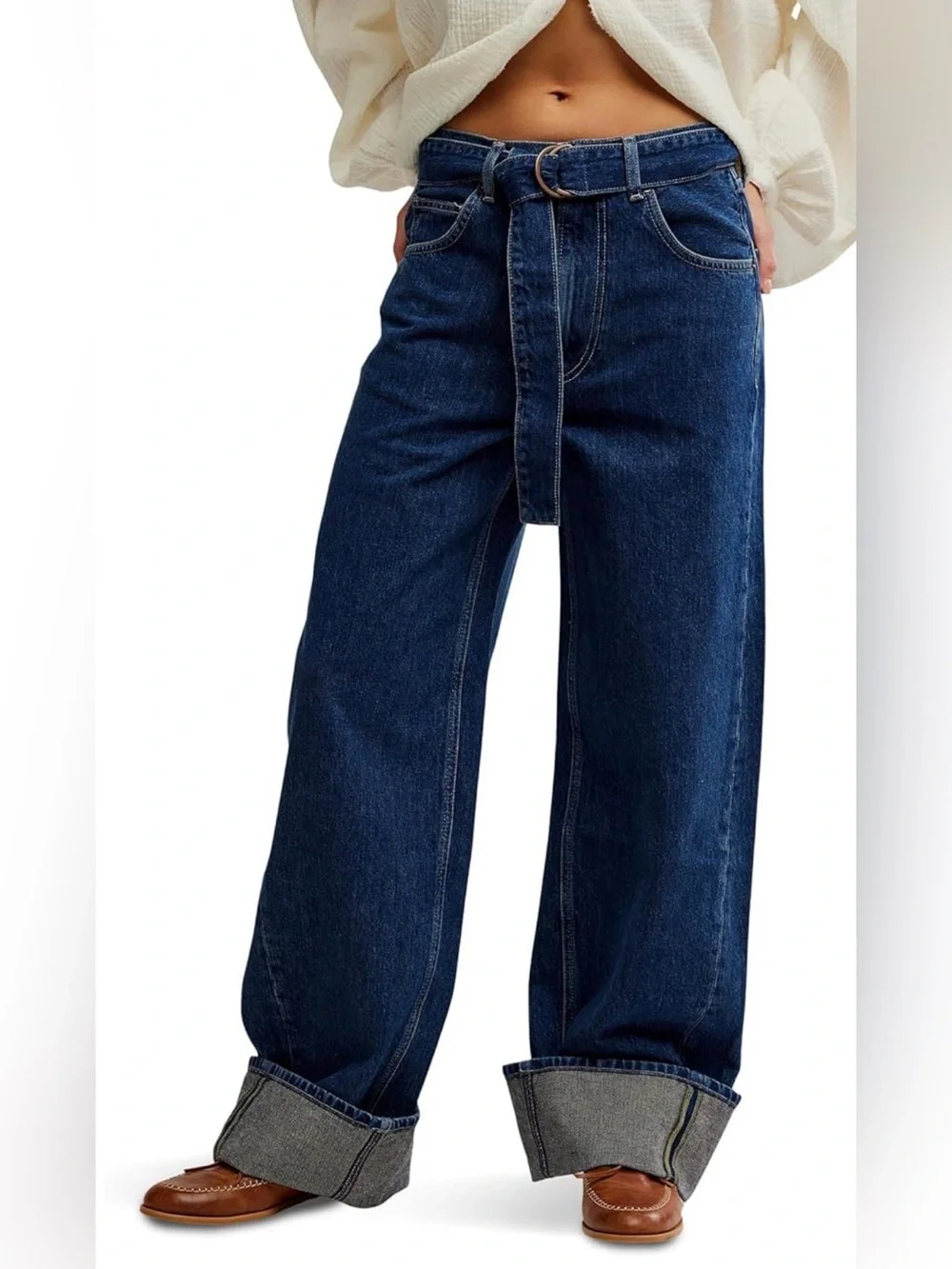 Free People East bay cuffed jeans - Picture 1 of 5
